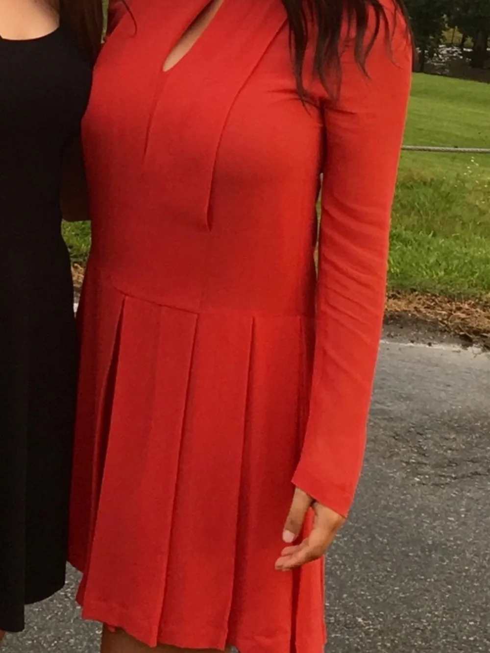 Tory Burch silk coral drop waist pleated dress size 4